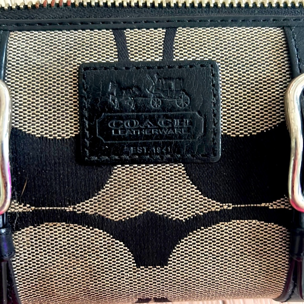 Large C coach wallet in black and grey